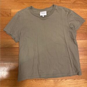 Reformation Olive Green Short Sleeve Tee Shirt